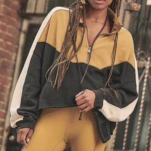 Free people split second half zip sweatshirt